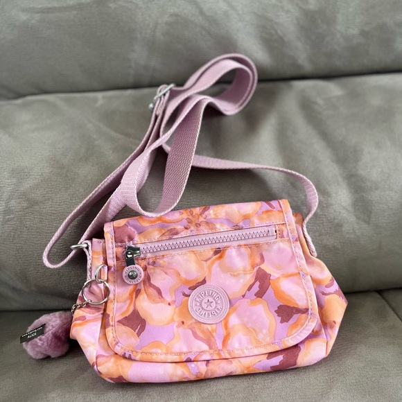 Kipling Women's Alice Crossbody Floral Pink Mini Bag with Adjustable Strap - Picture 1 of 13